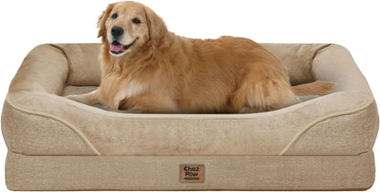 Chez Paw Waterproof Orthopedic XL Dog Bed for Large and Extra Large Dogs | Egg Crate Foam, 4-Sided Bolster Support, Waterproof Liner, Non-Slip Bottom, Machine Washable Cover, 42 X 30 Inch22
