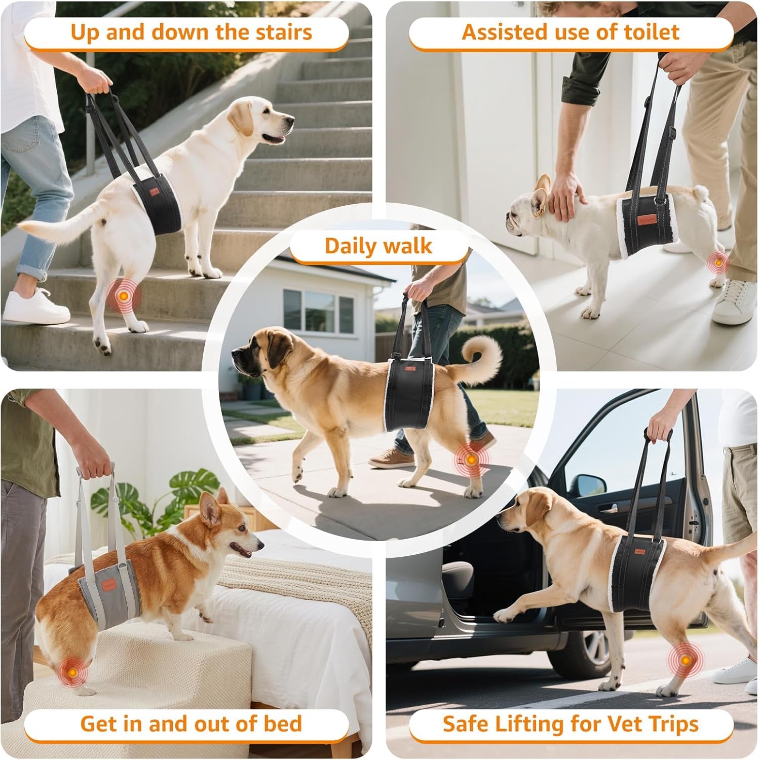 loobani-adjustable-dog-sling-for-large-dogs-hind-leg-support-acl-recovery-walking-stair-assistance-senior-dog-mobility-padded-comfort-adjustable-fit-lightweight-nylon-soft-plush-lining