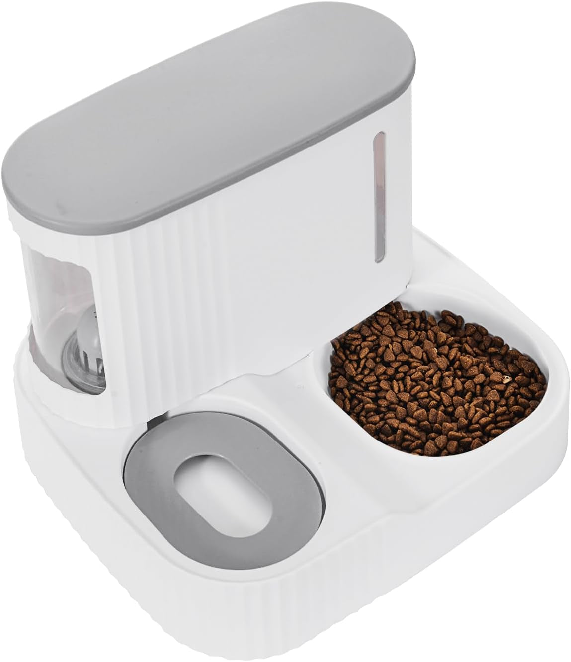 cat-feeder-and-water-dispenser-2-in-1-gravity-automatic-bowl-auto-pet-dry-food-self-feeding-container-dishes-set-for-dog-puppy-kitten-kit-set-grey