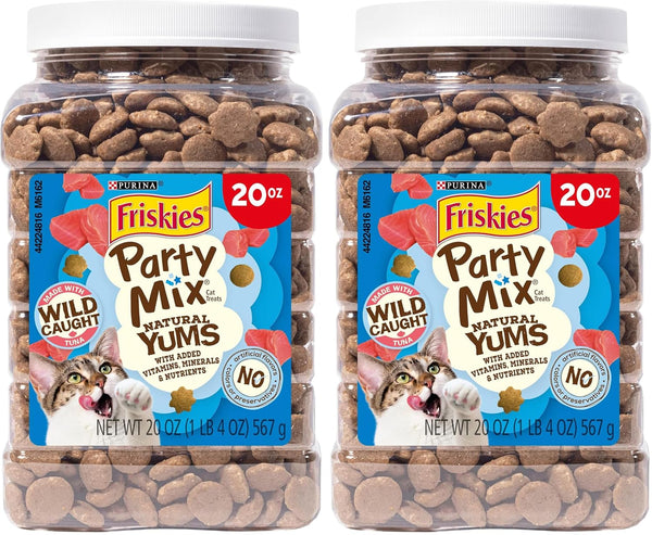 Purina Friskies Natural Cat Treats, Party Mix Natural Yums with Wild Caught Tuna and Added Vitamins, Minerals and Nutrients - 20 Oz. Canister15