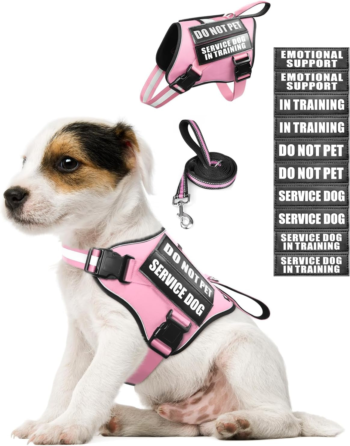 service-dog-vest-harness-and-leash-set-10-patches-no-pull-adjustable-reflective-dog-harness-with-soft-padded-handle-for-training-everyday-fit-small-medium-large-extra-large-dogsred-xl-no-pull-adjustable-reflective-service-dog-harness-large-sized-dog-leash-with-2-soft-padded-handles-for-training-working
