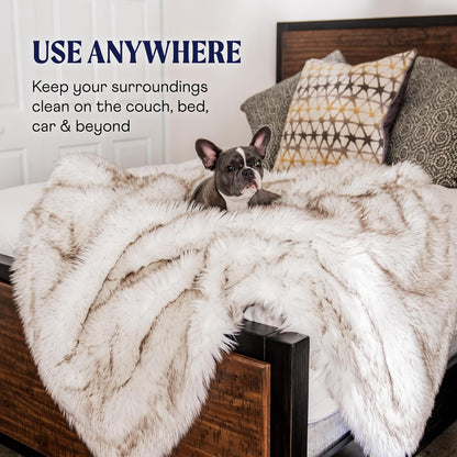 PAW BRANDS Pupprotector Waterproof Throw Blanket, White/Brown, 60X50 | Waterproof, Machine Washable — Protects Couches, Beds & Car Seats6