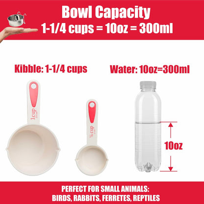 SPOT Stainless Steel Mini Coop Cup with Wire Hooks – 10 Oz Small Pet Food & Water Bowl, Rust-Resistant & Easy to Clean, Attaches to Cages for Birds, Parrots, Rabbits, Ferrets, Rats & Small Pets3