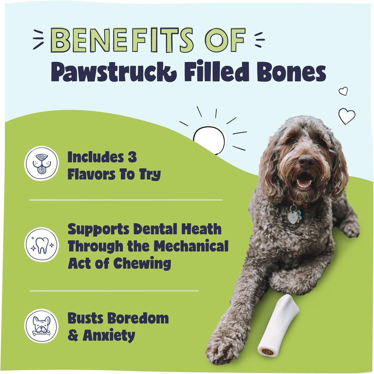 pawstruck-large-5-6-filled-dog-bones-variety-pack-peanut-butter-cheese-bacon-beef-flavors-made-in-usa-long-lasting-stuffed-femur-treat-for-aggressive-chewers-pack-of-3-packaging-may-vary
