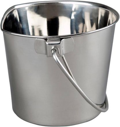 Advance Pet Products 4 Quart Stainless Steel Bucket with Dual Hook | Perfectly Fits on Kennels, Cages and Critter Crates | Heavy Duty Bucket for Pets Cleaning & Food Prep - Flat Sided Pail7