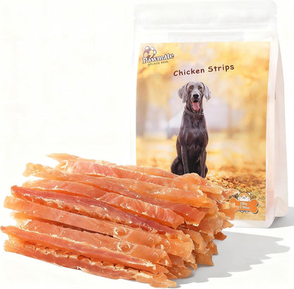 Pawmate Dog Treats Chicken Jerky Rings, Rawhide-Free Grain-Free Real Dried Tenders Natural Chicken Breast Dog Chewy Training Snacks for Small Medium Large Dogs Large Pack, 10.6 Oz12