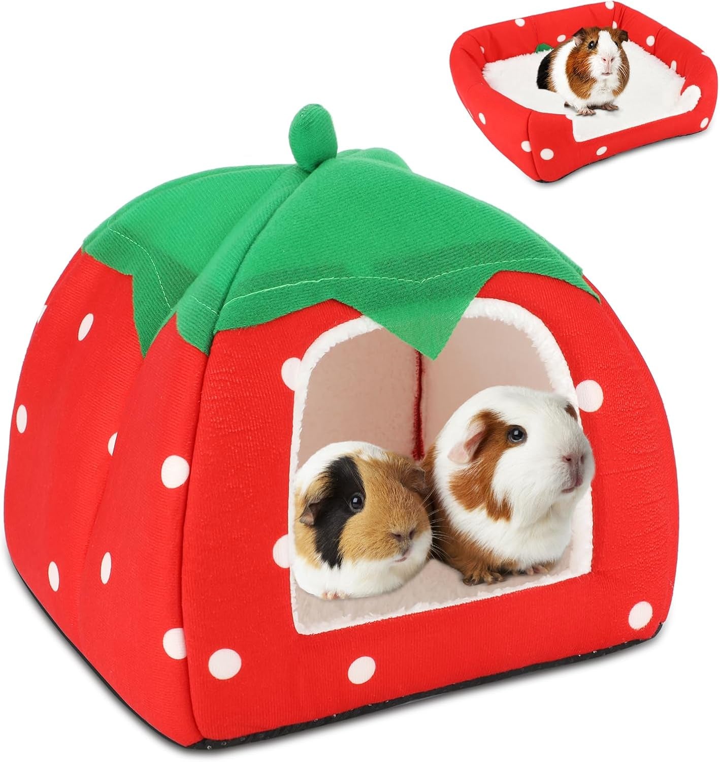 bwogue-guinea-pig-bed-hideout-washable-hamster-cave-for-small-animals-removable-cushion-for-cleaning-warm-fleece-nest-washable-bed-10-23-x-10-23-x-11-in-dwarf-rabbits-hedgehogs