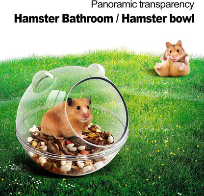 Hamster Bathtub,Hamster Bathroom,Sand Bath Container,Hamster Toilet and Sandbox Dust Bathtub,Hamster Bed,Sand Bath Box for Hamster Cage Accessories (S 4.4X4.4X3.5 Inch)3