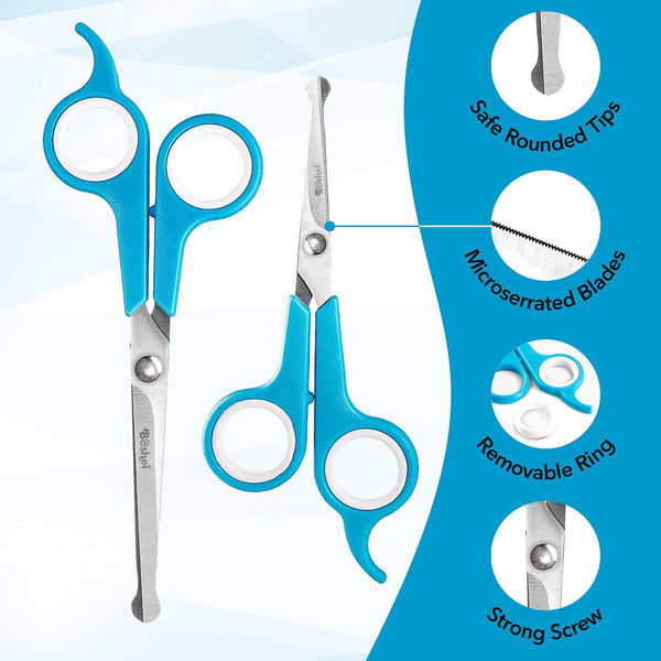 Boshel Razor-Sharp Stainless Steel Dog Grooming Scissors for Grooming Professionals at Home with Rounded Safety Tips, 2 Pack3