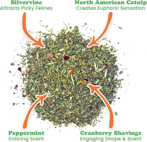 Meowijuana Winter Lift Catnip Blend | High-Potency, Hand-Harvested | Organic Hand-Harvested North American Catnip Blend for Cats; Fine-Ground for Toys, Beds & Scratchers; Play or Calm2