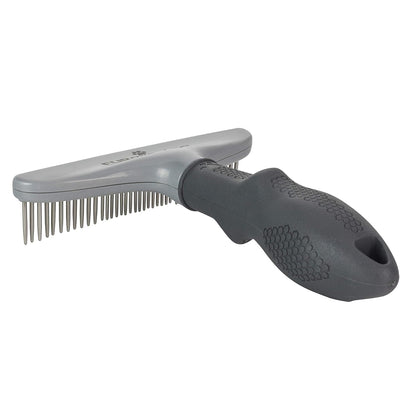 Furminator Dog/Cat Grooming Rake, Grooming Tool, Removes Loose Hair and Tangles, Gray | Removes Loose Hair & Tangles, Rotating Metal Teeth Help Prevent Mats, Use Daily to Maintain a Healthy Coat6