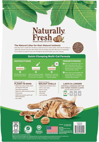 Naturally Fresh Cat Litter Made from Walnut Shells, Quick-Clumping, Unscented, Upcycled, Easy Scooping, Sustainable, 30 Lbs5