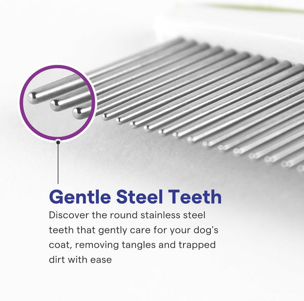 Dog & Cat Comb – Removes Tangles, Knots, and Matted Fur – Grooming Tool with Stainless Steel Teeth and Non-Slip Handle – Best Pet Hair Comb for Home Grooming Kit – Includes Ebook Guide3