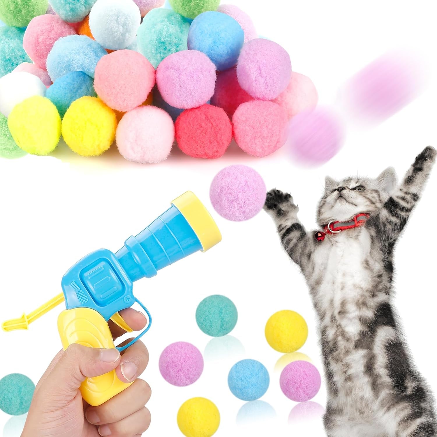 meohui-31pcs-cat-ball-toy-launcher-gun-cat-balls-fetch-toy-30pcs-plush-fuzzy-balls-launcher-cat-toy-for-cats-with-1-gun-funny-interactive-cat-toys-for-bored-indoor-adult-cats-cute-kitten-kitty-toys