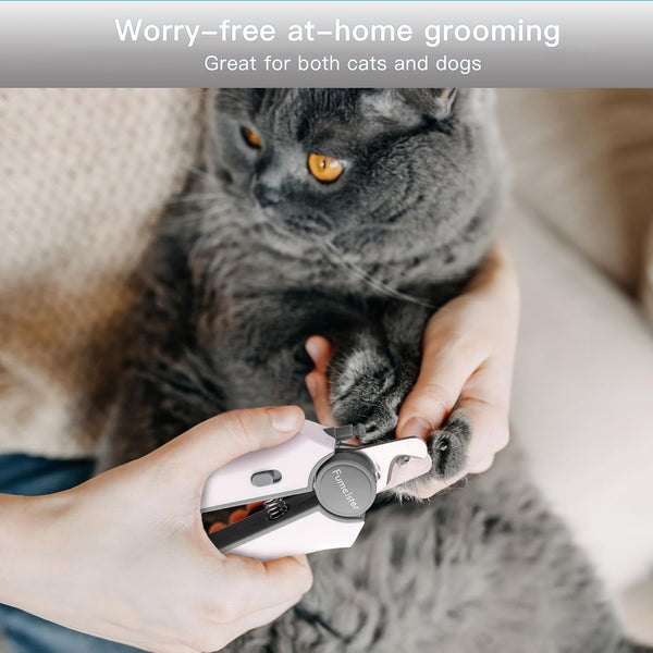 Type-C Rechargeable Dog & Cat Nail Clippers - LED Pet Nail Trimmer Extra Sharp for Small & Medium Dogs (Gray)5