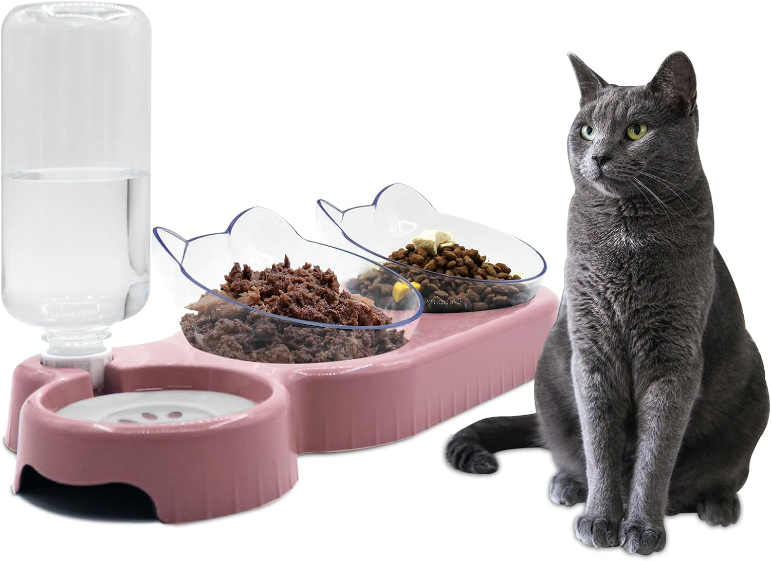 triple-cat-bowls-15-tilt-3-in-1-water-feeder-bowls-cat-double-food-bowls-with-automatic-water-bottle-bowl-whisker-friendly-wet-and-dry-cat-elevated-feeding-dishes-for-small-cat-and-puppy-pink