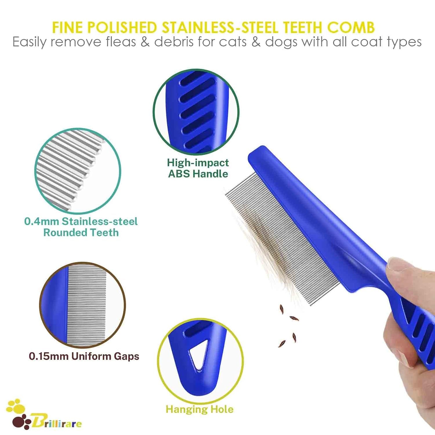 4-pack-flea-lice-comb-stainless-steel-dog-cat-grooming-combs-with-rounded-teeth-double-sided-professional-pet-tear-stain-remover-dematting-tool-for-small-medium-large-pets