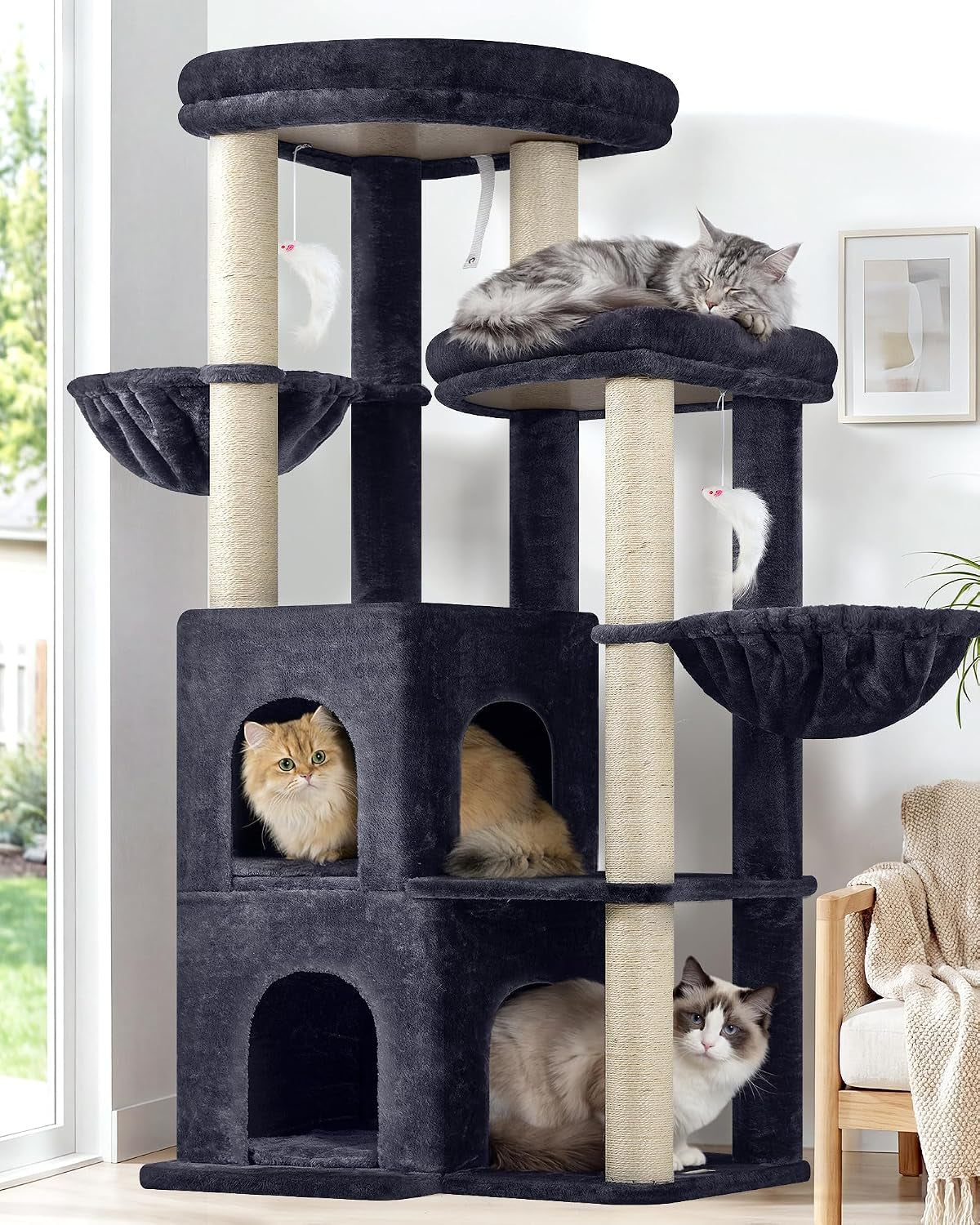 globlazer-cat-tree-tower-for-indoor-cats-50-inch-adult-cat-tree-house-for-large-adult-cats-with-steps-scratching-post-2-cat-caves-dangling-toys-fc50-light-grey