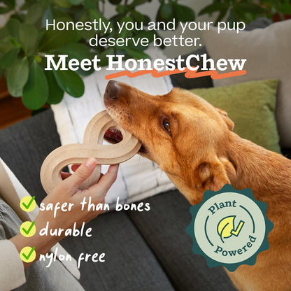 WOOF Honestchew Infinity Dog Chew Toy for Dogs under 25 Lbs | Plant-Based Materials, Easy-Grip Design, Splinter-Resistant, Durable Chew, Supports Dental Care3