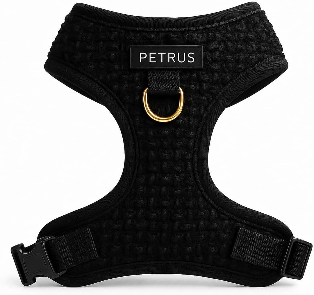 premium-no-pull-dog-harness-soft-neoprene-breathable-mesh-vest-with-front-back-clip-d-rings-adjustable-lightweight-walking-harness-for-puppies-small-medium-dogs-bronze-brown-gold-m