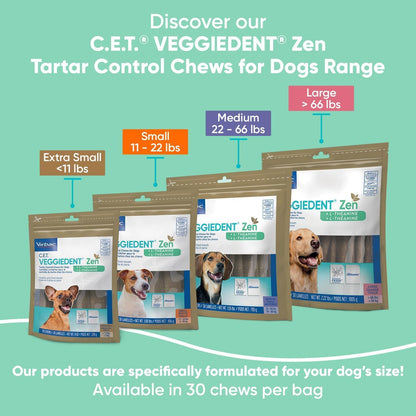 C.E.T. Veggiedent Fr3Sh & Zen Plaque and Tartar Control Chews for Dogs, L | Calming Dog Dental Chews, L-Theanine Dog Calming Chew, Plant Based Chews, VOHC Approved for Plaque & Tartar7