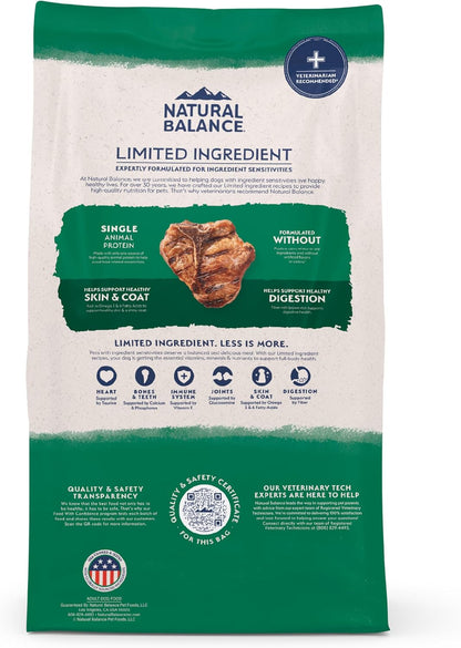 Natural Balance Limited Ingredient Adult Dry Dog Food - Complete Nutrition for Adult Dogs - Wholesome Grains Brown Rice Recipe - Limited Ingredient Formula - 24 Lb - Lamb & Brown Rice10