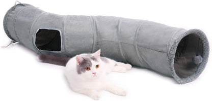 PAWZ Road Cat Tunnel S Shape Cat Tunnels for Large & Indoor Cats 51”Long | Durable, Spacious 10.5" Cat Tube with Peepholes & Dangling Ball Toy, Connected to Play Tunnels, Collapsible for Easy Storage1
