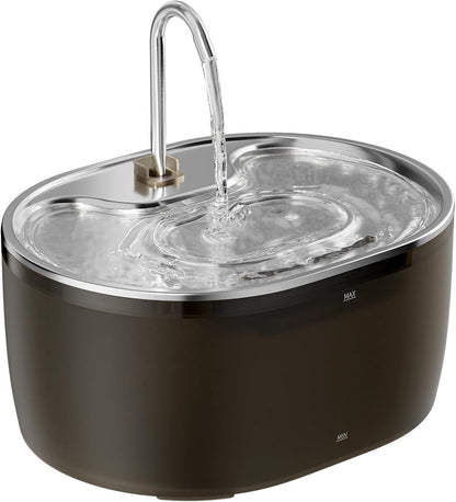 Cat Water Fountain, 3.2L Automatic Cat Fountains for Drinking with Faucet Design, Super Silent Pet Drinking Dispenser with Water Level for Cats, Dogs, Multiple Pets (Black, 3.2L)1