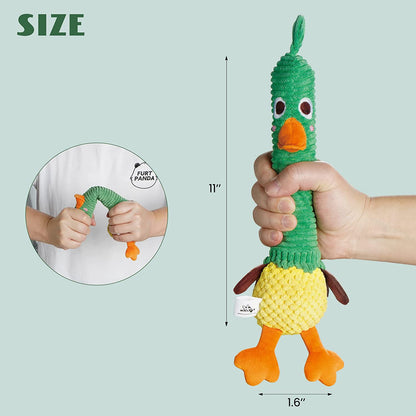 Nocciola 2 in 1 Easter Duck Dog Toy with a Large Rubber Squeaker - Tough Durable Stuffed Squeaky Crinkle Chew Toys for Aggressive Chewers, Medium and Large Breeds7
