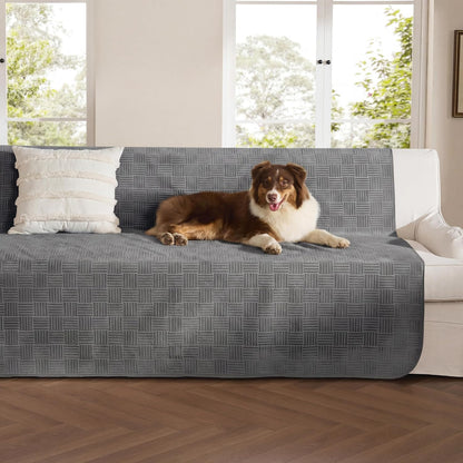 Bedsure Waterproof Couch Cover for Dogs Washable - Waterproof Blanket for Large Dogs Couch Sofa Bed Cozy, Lightweight Furniture Protector for Pet Cat Quick Drying, Ash Grey, 52X82In1