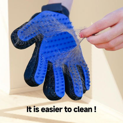 NVNAN Pet Hair Removal Glove for Dogs & Cats, 2-Pack Blue | 2-In-1 Deshedding Brush and Massage Mitt for Shedding Control, Bathing and Washing, Safe for Short or Long Hair Pets3