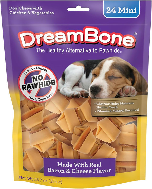 Dreambone Chicken Mini Bone Dog Treats, Daily Rawhide-Free Chew, Digests Safely and Completely, with Real Protein, Chicken and Veggies, 50 Count13
