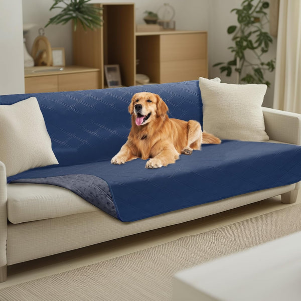 Luciphia 100% Waterproof Couch Cover Blanket for Dogs Anti-Slip Pet Couch Protector Sofa Mat Puppy Cat Blanket with Non-Slip Bottom, Navy Blue, 30X70 Inch37
