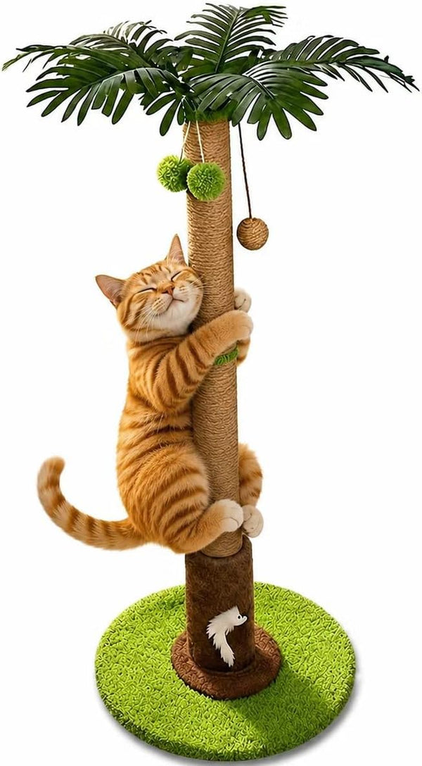 RPZ Cat Scratching Post, Sisal Scratcher with Toys for Indoor Cats | Protects Furniture While Satisfying Natural Scratching Instincts. Durable Sisal Post with Interactive Toys for Daily Play.1