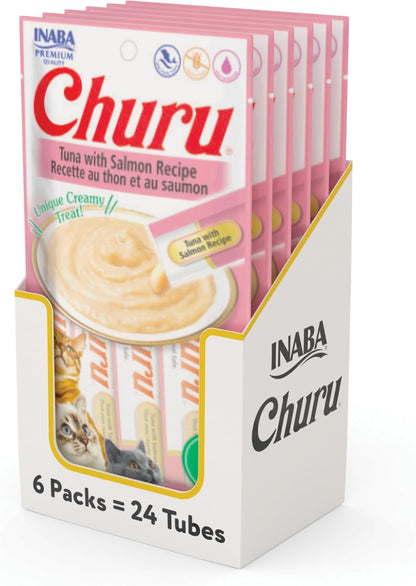 INABA Churu Cat Treats, Lickable, Squeezable Creamy Purée Cat Treat with Green Tea Extract & Taurine, 0.5 Ounces Each Tube, 24 Tubes (4 per Pack), Chicken Recipe19