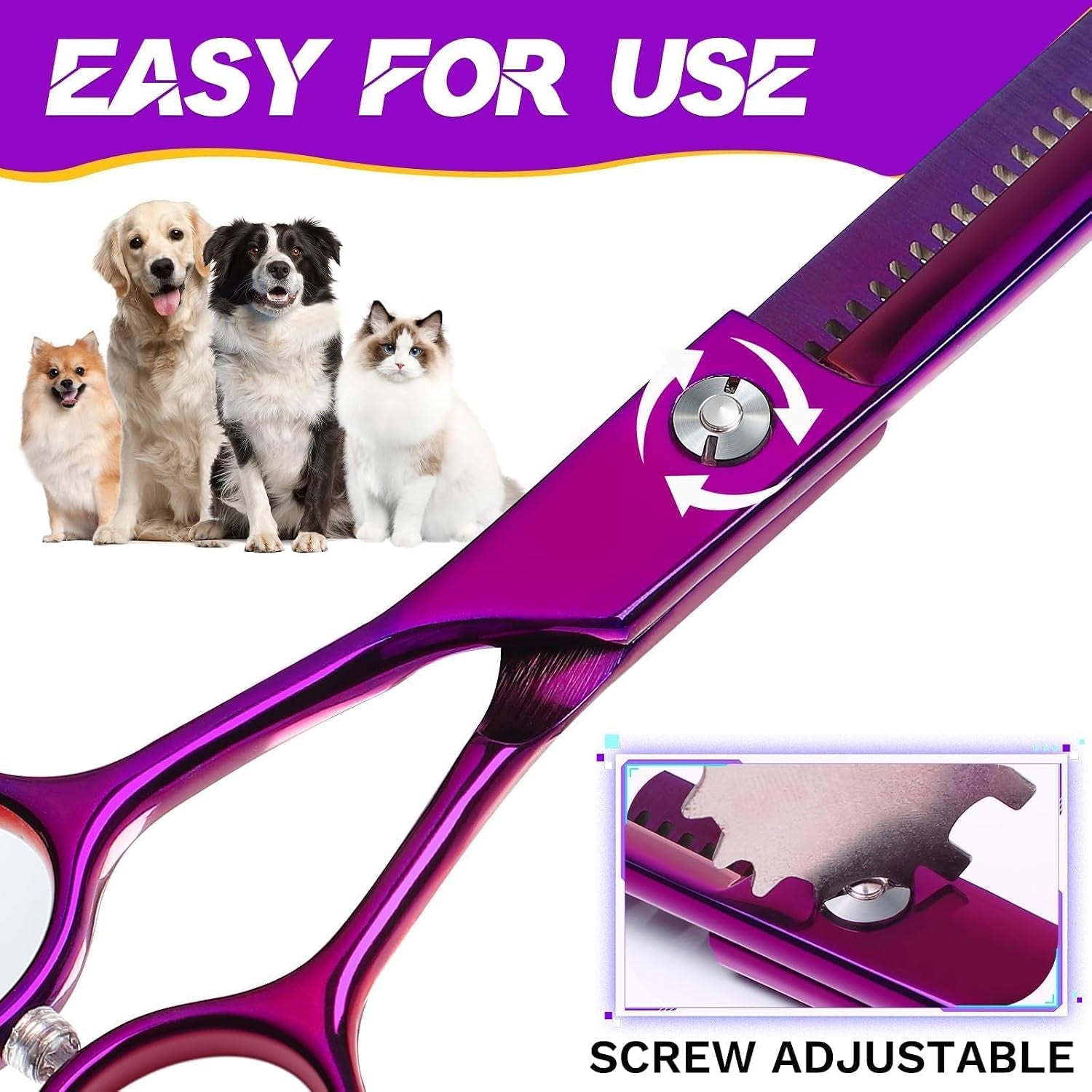 jason-grooming-scissors-for-dogs-sharp-thinning-dog-shear-with-muffler-pad-stainless-steel-dog-grooming-shears-professional-texture-scissors-for-pets-christmas-gift