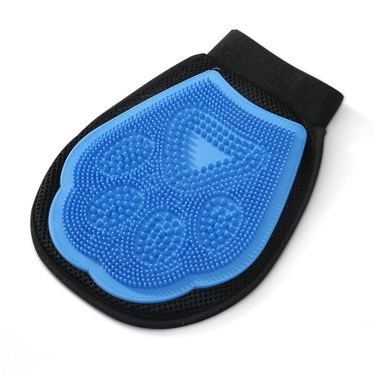 wags-wiggles-dual-sided-dog-grooming-glove-one-size-1-count-rubber-and-velour-sides-2-in-1-design-wet-or-dry-use-brushing-massaging-and-fabric-fur-removal
