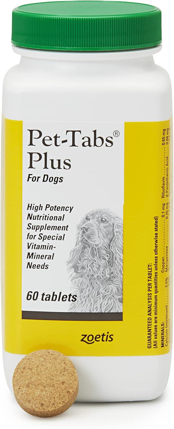 Zoetis Pet Tabs plus 180Ct,Brown,10000276 | 20 Essential Minerals & Vitamins, Restorative Formula for Aging & Working Dogs, Stress Recovery, Supports Nutritional Gaps8