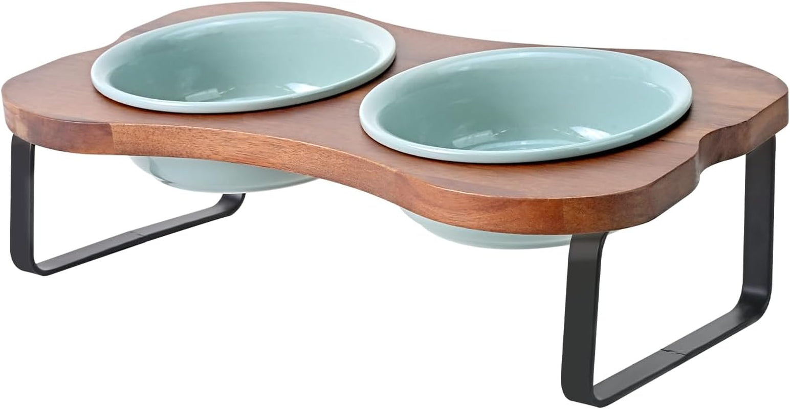 spunkyjunky-ceramic-elevated-tilted-dog-bowls-bone-shaped-raised-with-2-height-iron-stand-4-9-dog-and-cat-food-water-bowls-set-non-slip-for-puppy-kitten-small-sized-breed-7-oz-light-green