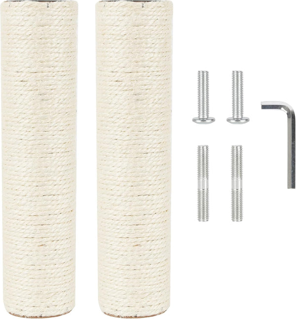 2.9In 7.4Cm Diameter Cat Scratching Post Replacement Sisal Pole Parts for Cat Tower (M10, 30Cm/11.8In)1