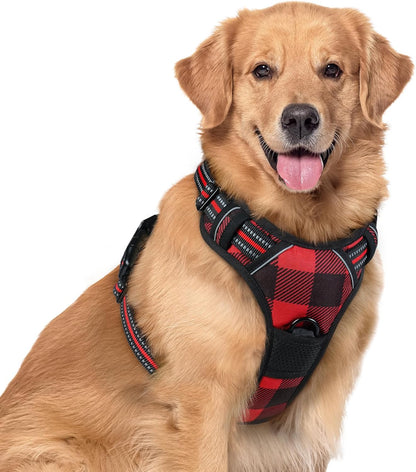 Rabbitgoo Dog Harness, No Pull for Large Dogs with 2 Leash Clips, Pet Vest | No Choke with Handle, Adjustable Soft Padded, Reflective, Easy Control for Walking, Black, Large43
