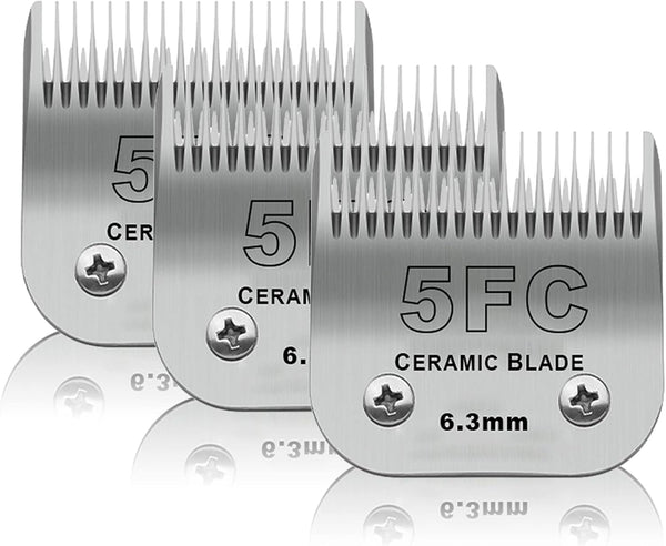 7FC Dog Grooming Ceramic Blades,Compatible with Andis,Oster A5,Wahl KM10 | Size 7FC Detachable Ceramic Blade 1/8-Inch 3.2MM Cut Length,3 Pack19