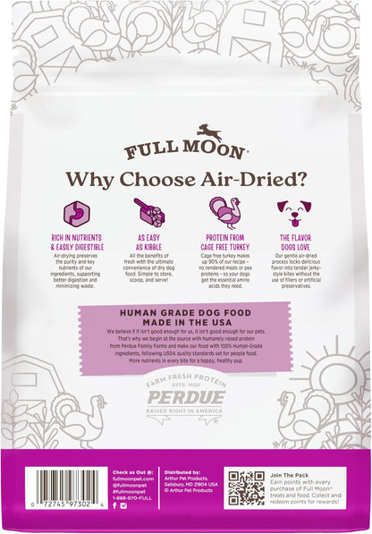 Full Moon® Pure Protein Air Dried Dog Food Homestead Turkey Recipe 1Lb | Human Grade, Protein-Rich, Jerky-Like Texture, Shelf-Stable, 90% Meat2