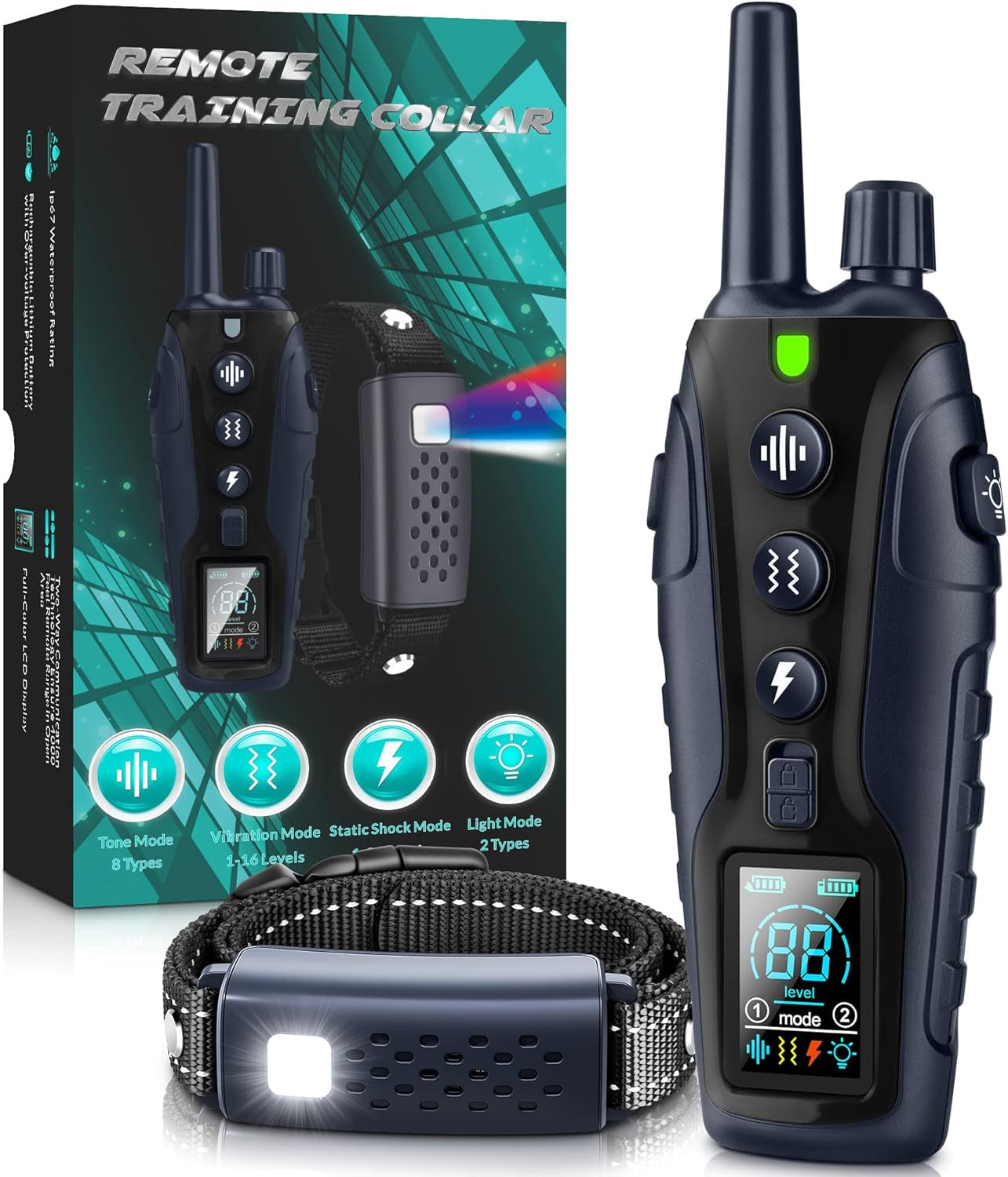 shock-collar-for-dogs-4500ft-dog-training-collar-with-remote-waterproof-e-collar-with-flashlight-4-training-modes-keypad-lock-rechargeable-dog-shock-collar-for-small-medium-large-dogs