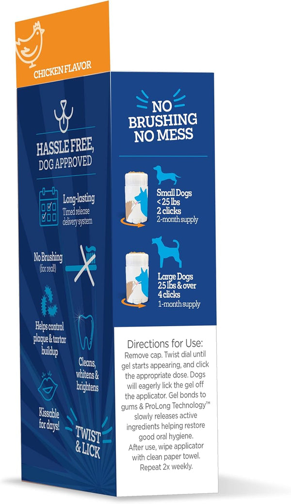 Twist + Lick Dental Gel for Dogs, Cleans Teeth and Freshens Breath for 24 Hours, Chicken Flavor, 2 Oz, 30 Day Supply3