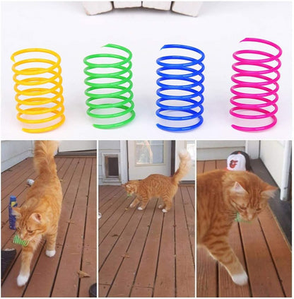 Andiker Cat Spring Toy, 12 Pc Colorful Cat Kicker Toys Interactive Cat Toys for Indoor Cats Swatting, Biting, Hunting to Kill Time and Keep Fit4