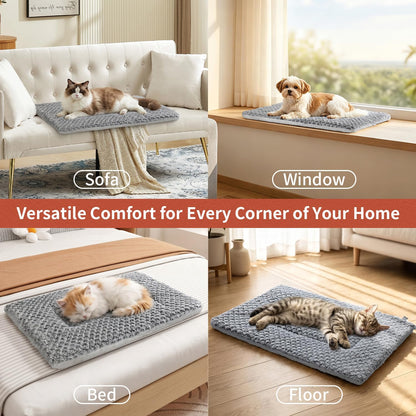Cat Bed, Cat Beds for Indoor Cats - Reversible Self Warming Cat Bed Mat with Ridged Chenille Texture, Ultra Plush Double Sided Thermal Kitten Bed & Mat, 23.6" X 15.7", Machine Washable7