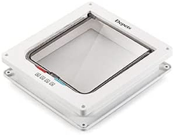 Depets Large Cat Door (Outer Size 9.9" X 9.2"), 4 Way Locking Cat Flap Door for Interior Exterior Doors, Weatherproof Pet Door for Circumference < 23"5
