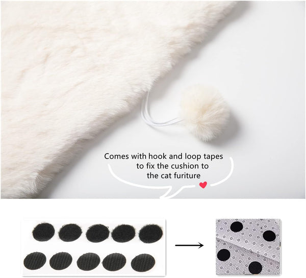 SHENGOCASE 2-Pack 10"X14" Rectangular Faux Rabbit Fur Cat Dog Bed Cushion Pad Mat, Cat Tree Tower Replacement Cushion Pad for Window Perch Carrier House Cage Crate Kennel Furniture4
