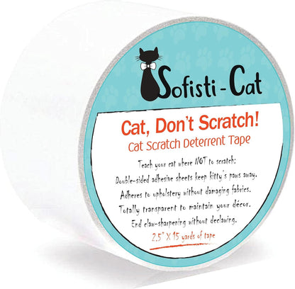 Training Tape, Cat Tape for Furniture, Scratch Deterrent Keep Cats from Scratching Furniture with Our Double -Sided Repellent, 2.5" X 15' Roll1